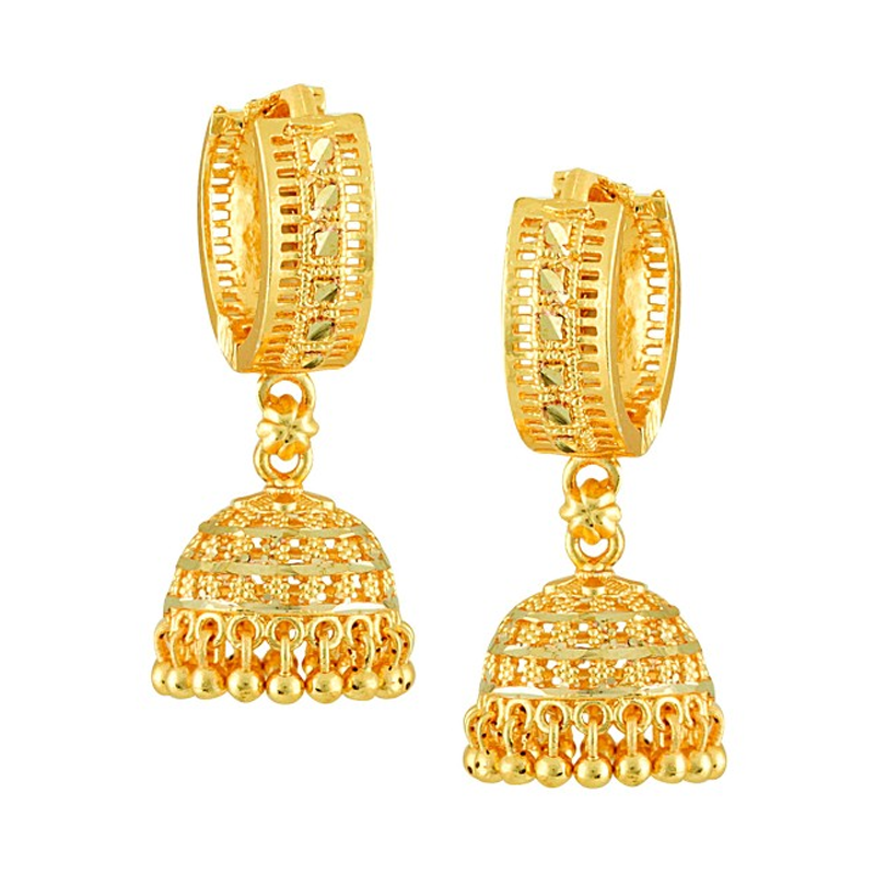 Gold-Plated Circular Jhumkas Earrings