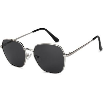 Unisex Grey Lens & Gunmetal-Toned Other Sunglasses with UV Protected Lens